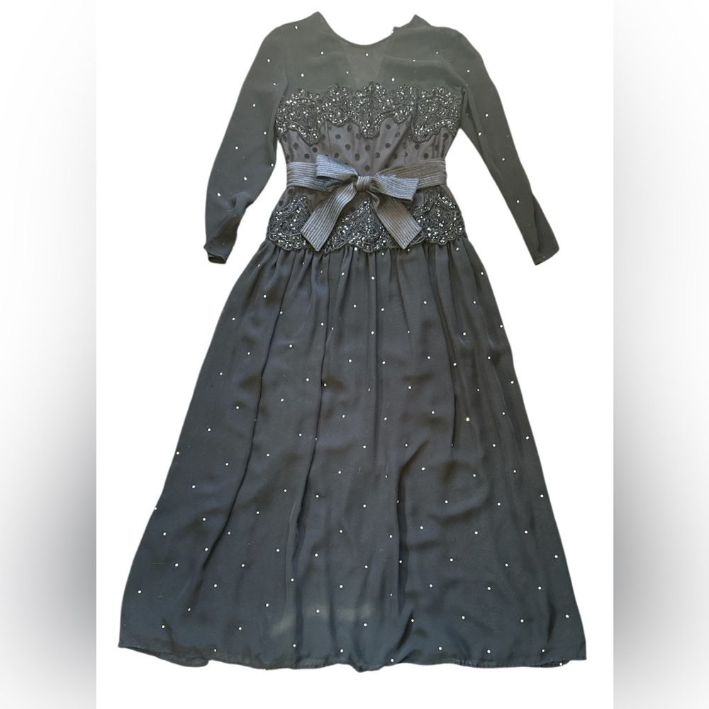 Neimar Marcus/Liancarlo vintage  Black womens Dress with Bow Detail